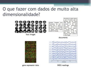 O que fazer com dados de muito alta
dimensionalidade?
 