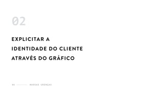 N O S S A S C R E N Ç A S05
02
EXPLICITAR A
IDENTIDADE DO CLIENTE
ATRAVÉS DO GRÁFICO
 