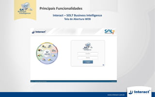 Interact – SOL7 Business Intelligence
Tela de Abertura WEB
Principais Funcionalidades
 