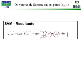 UnB
Os vetores de Suporte são os pares (xi, yi)
 