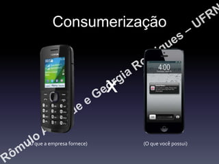 Consumerização

X
(O que a empresa fornece)

(O que você possui)

 