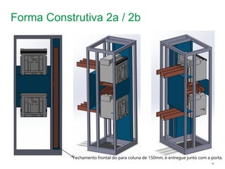 Schneider Electric 17
- Departamento - local - Ano/versão da apresentação
Forma Construtiva 2a / 2b
Fechamento frontal do para coluna de 150mm, é entregue junto com a porta.
 
