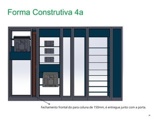 Schneider Electric 23
- Departamento - local - Ano/versão da apresentação
Forma Construtiva 4a
Fechamento frontal do para coluna de 150mm, é entregue junto com a porta.
 