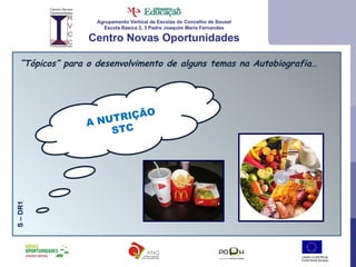 Agrupamento Vertical de Escolas do Concelho de Sousel Escola Básica 2, 3 Padre Joaquim Maria Fernandes Centro Novas Oportunidades “ Tópicos” para o desenvolvimento de alguns temas na Autobiografia… A NUTRIÇÃO STC S – DR1 