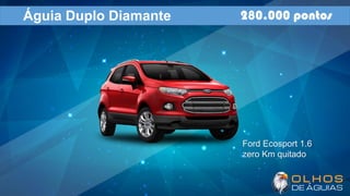 Águia Duplo Diamante 280.000 pontos
Ford Ecosport 1.6
zero Km quitado
 