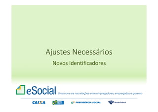 Ajustes Necessários
Novos Identificadores
 