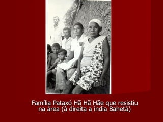 Família Pataxó Hã Hã Hãe que resistiu na área (à direita a índia Bahetá) 