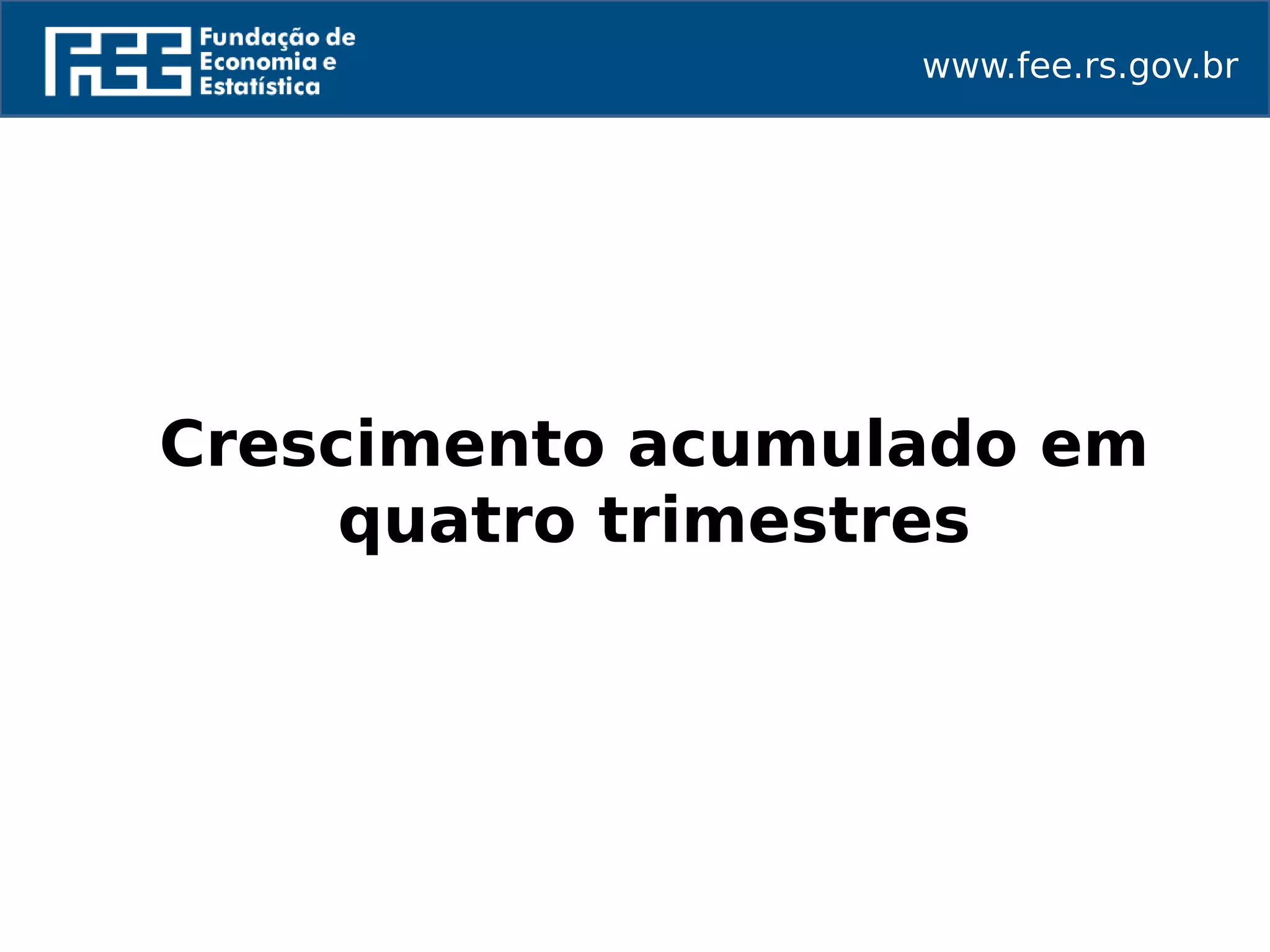 www.fee.rs.gov.br
Crescimento acumulado em
quatro trimestres
 