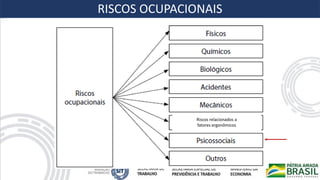 Riscos relacionados a
fatores ergonômicos
RISCOS OCUPACIONAIS
 