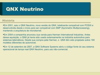 Apresentacao sobre o QNX Neutrino