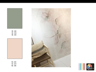 R: 148 
G: 
156 
B: 140 
R: 239 
G: 
214 
B: 198 
 