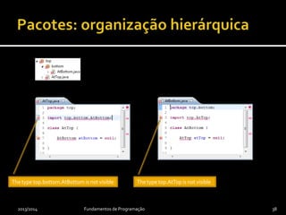 2013/2014 Fundamentos de Programação 38
The type top.AtTop is not visibleThe type top.bottom.AtBottom is not visible
 