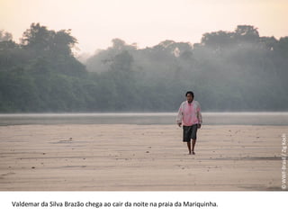 © WWF-Brasil / Zig Koch Valdemar da Silva Brazão chega ao cair da noite na praia da Mariquinha.