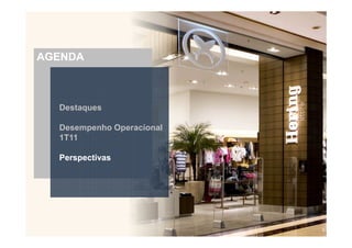 AGENDA



     Destaques

     Desempenho Operacional
     1T11

     Perspectivas




14
 