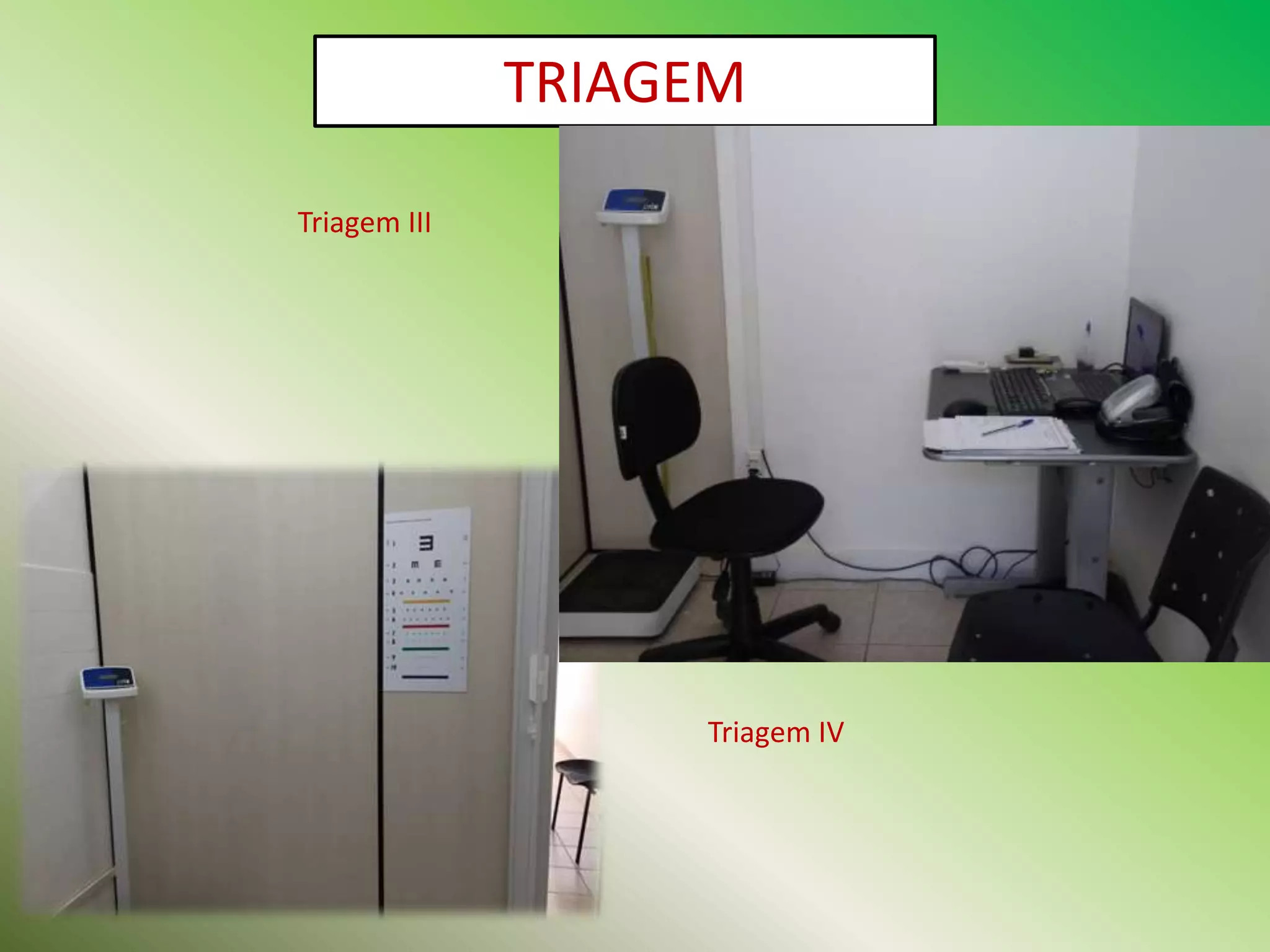 TRIAGEM
Triagem III
Triagem IV
 