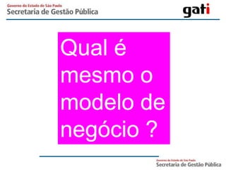 Qual é
mesmo o
modelo de
negócio ?
 