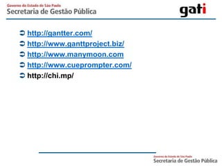  http://gantter.com/
 http://www.ganttproject.biz/
 http://www.manymoon.com
 http://www.cueprompter.com/
 http://chi.mp/
 