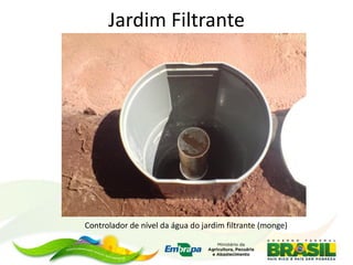 Jardim Filtrante
Controlador de nível da água do jardim filtrante (monge)
 
