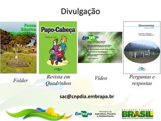 Divulgação
Revista em
Quadrinhos
Folder Vídeo Perguntas e
respostas
sac@cnpdia.embrapa.br
 