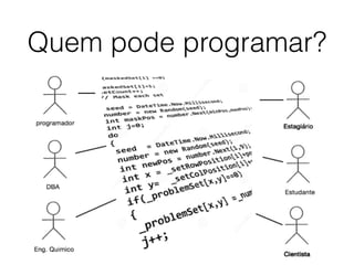 Quem pode programar?
 