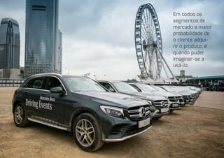 Em todos os
segmentos de
mercado a maior
probabilidade de
o cliente adqui-
rir o produto, é
quando puder
imaginar-se a
usá-lo.
 