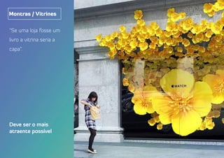 “Se uma loja fosse um
livro a vitrina seria a
capa”.
Deve ser o mais
atraente possível
Montras / Vitrines
 