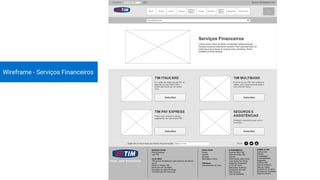 Wireframe - Serviços Financeiros
 
