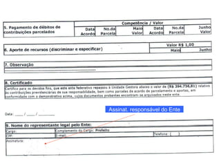 Assinat. responsável do Ente 