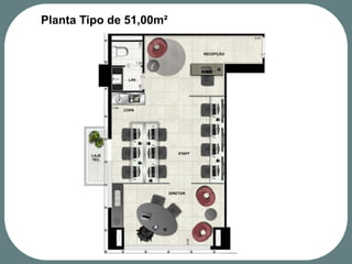 Planta Tipo de 51,00m²
 