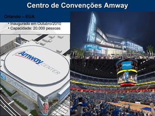 Centro de Convenções Amway Orlando – EUA <ul><li>Inaugurado em Outubro/2010 </li></ul><ul><li>Capacidade: 20.000 pessoas <...