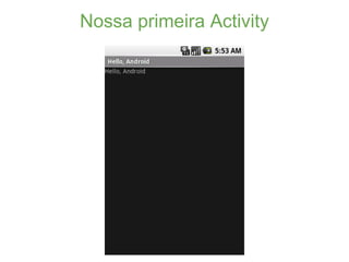 Nossa primeira Activity
 