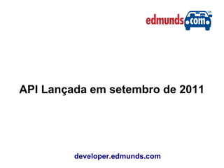 developer.edmunds.com
API Lançada em setembro de 2011
 