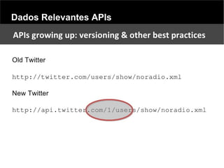 Dados Relevantes APIs
 