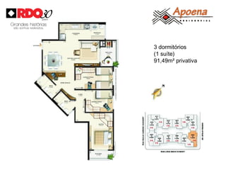 3 dormitórios
(1 suíte)
91,49m² privativa