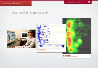 Arquitetura de Informação   43
Acompanhamento


      Eye tracking / Mapa de calor
 