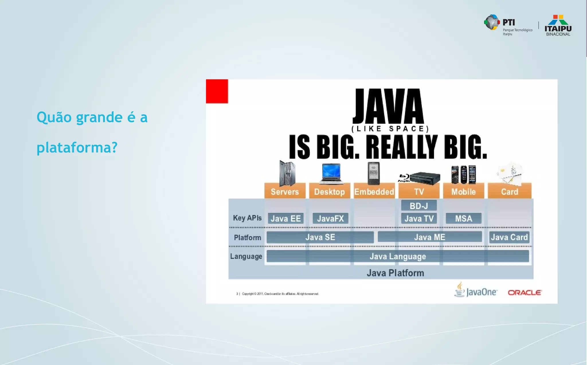Quão grande é a
plataforma?
 