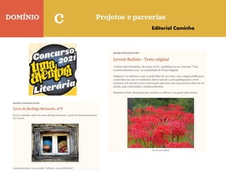 DOMÍNIO
Quinta-feira
C Projetos e parcerias
Editorial Caminho
 