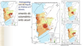 Comportamento do nível
potenciométrico:
rebaixamento acumulado
Ação 2. Estudo Hidrogeológico e Modelagem
Numérica de Fluxo do Aquífero Cretáceo
Urucuia: Balanço Hídrico e Estimativa de
Recursos Explotáveis.
 
