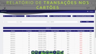 RELATÓRIO DE TRANSAÇÕES NOS
CARTÕES
 