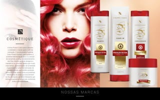 N O S S A S M A R C A S
A linha Protect Color nutre e devolve
a vitalidade e maciez após o uso da
coloração. O revolucionário Sublime
Color Protect System, que combina a
proteína hidrolisada do arroz e o extrato
de tamarindo, protege do desbotamento
dos fios, mesmo após as lavagens e
mantém a cor viva dos cabelos por muito
mais tempo. A preservação da tonalidade
é garantida por uma microemulsão de
silicones nobres, que confere proteção
térmica e solar, assim como as proteínas
hidrolisadas do arroz que reconstroem
os fios formando um filme hidratante que
reforça a queratina na cutícula, conferindo
brilho e penteabilidade.
 