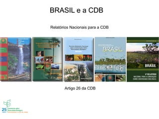 BRASIL e a CDB
Relatórios Nacionais para a CDB
Artigo 26 da CDB
 