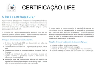 CERTIFICAÇÃO LIFE
 