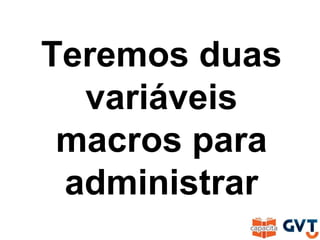 Teremos duas
variáveis
macros para
administrar
 