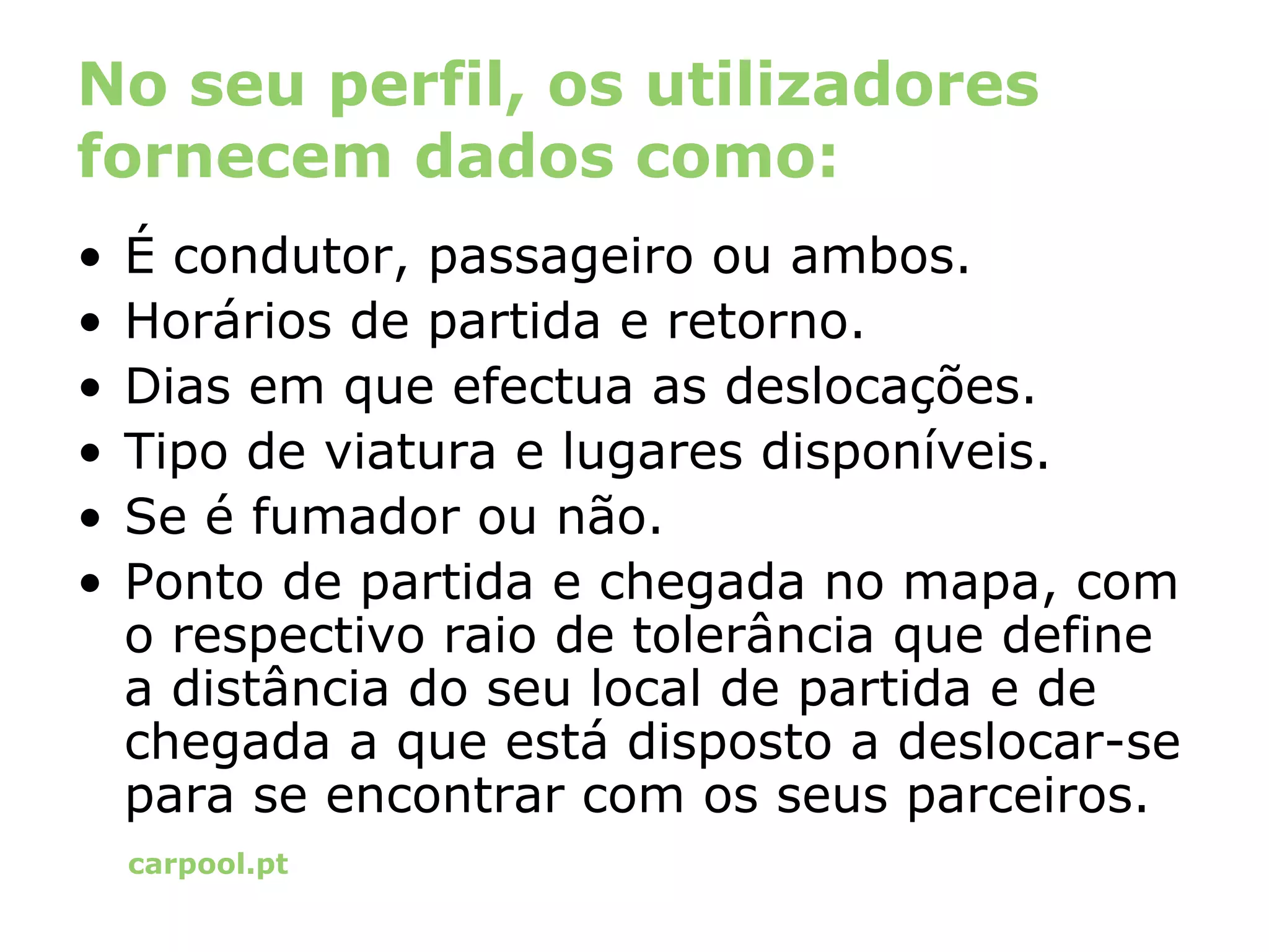 Apresentação do www.carpool.pt