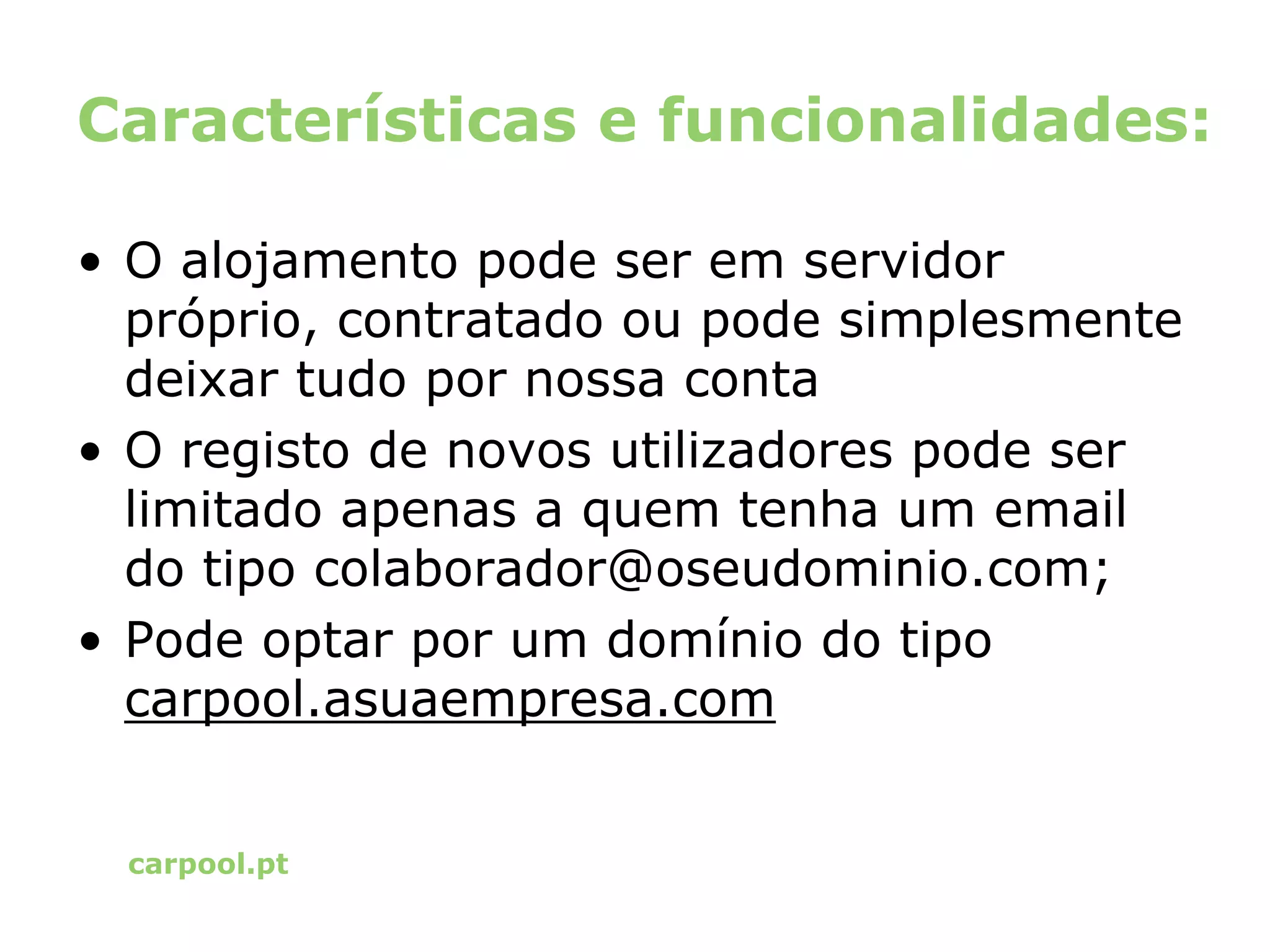 Apresentação do www.carpool.pt