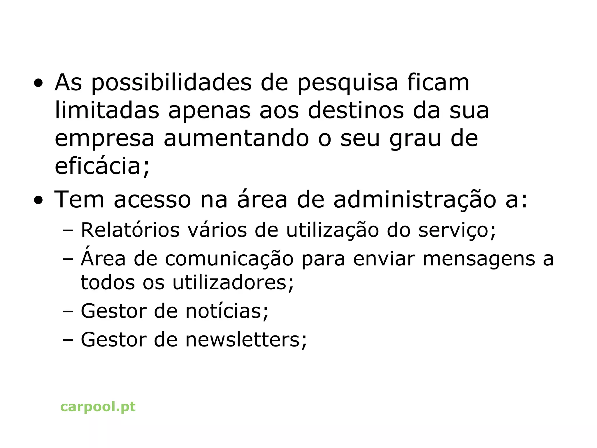 Apresentação do www.carpool.pt