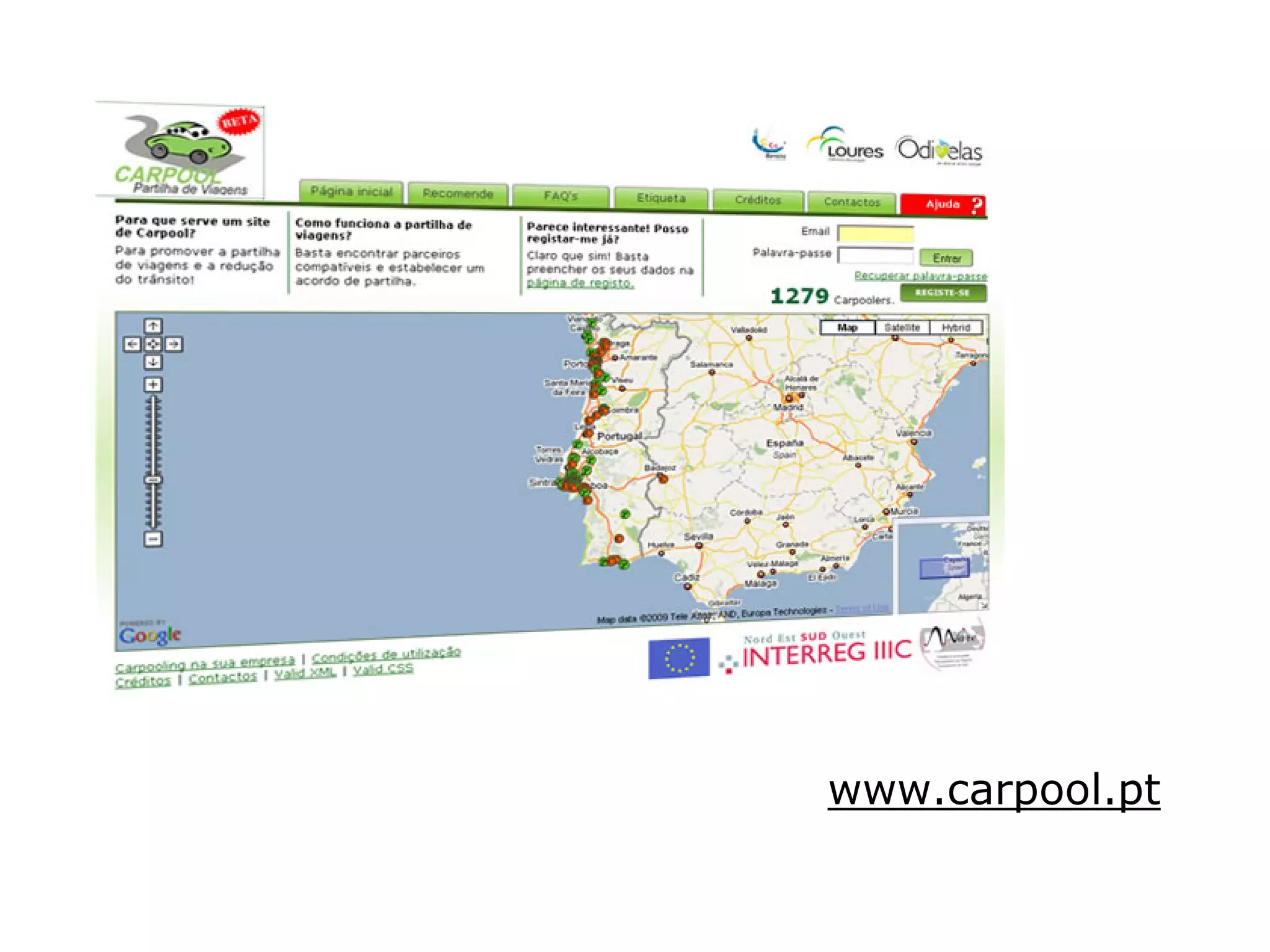 Apresentação do www.carpool.pt