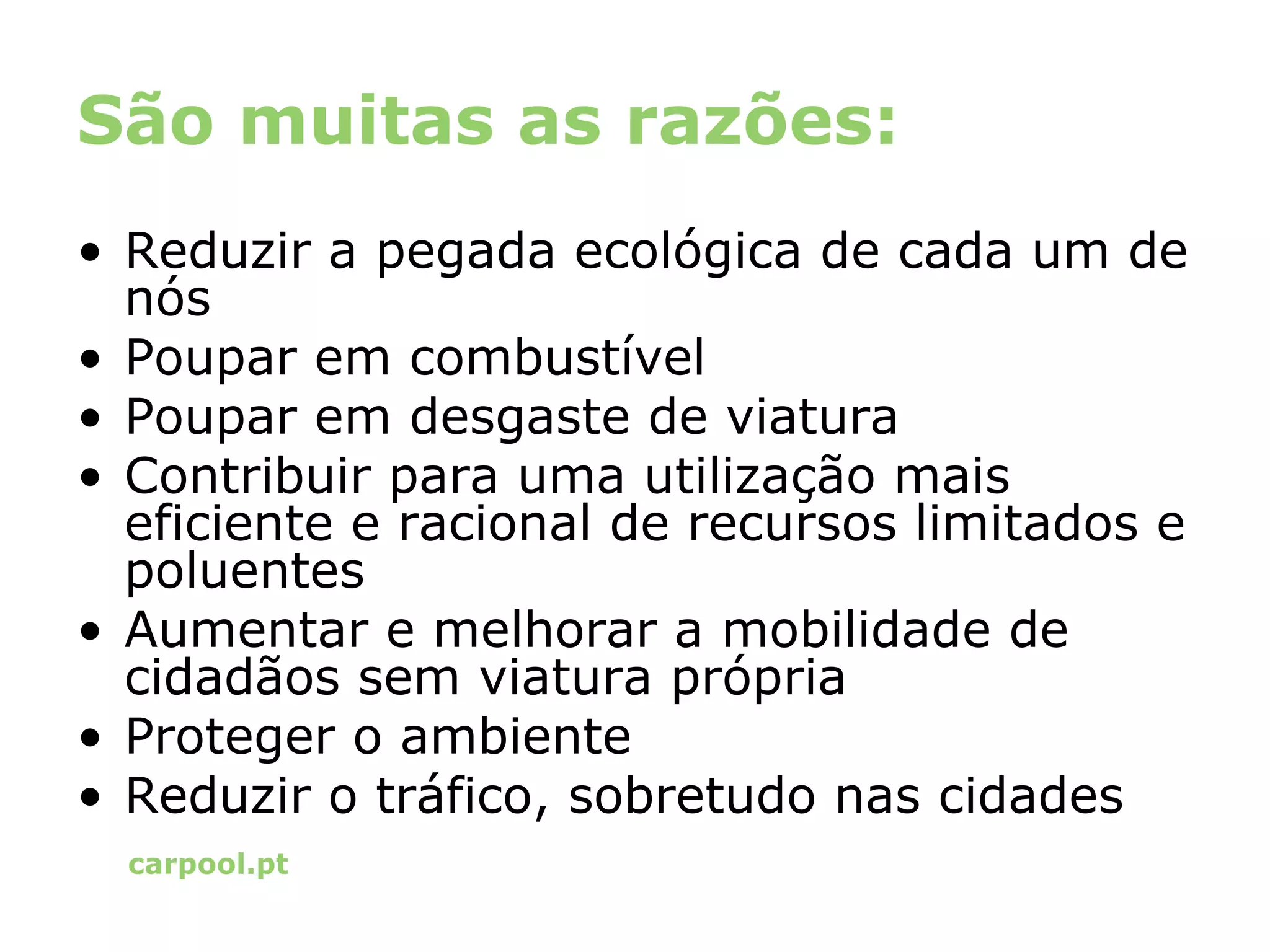 Apresentação do www.carpool.pt