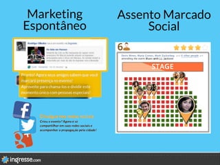 Marketing
Espontâneo
Assento Marcado
Social
 