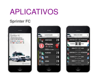 APLICATIVOS
Sprinter FC

Objetivos
• fornecer aos usuários a opção de acompanhar o campeonato
brasileiro em um aplicativo ...